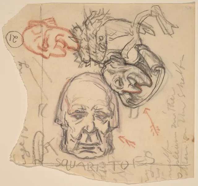 Autorretrato: caricaturas, Elihu Vedder