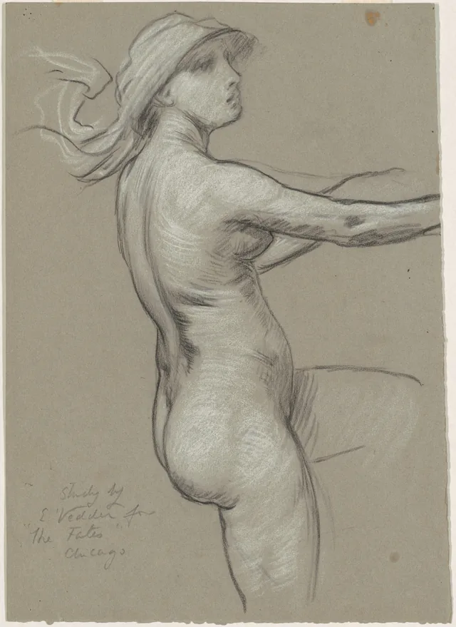 Estudo para "As Parcas recolhendo as estrelas", Elihu Vedder