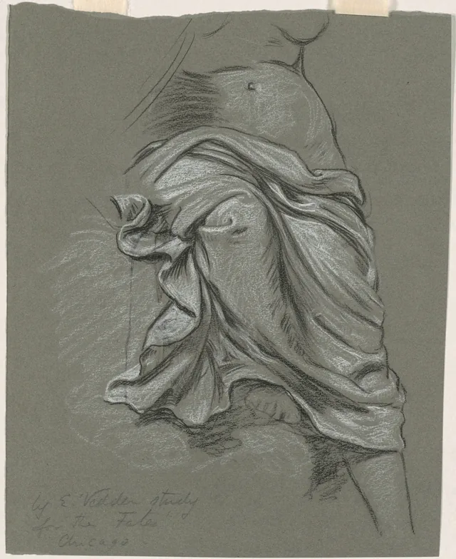 Estudo para "As Parcas recolhendo as estrelas", Elihu Vedder