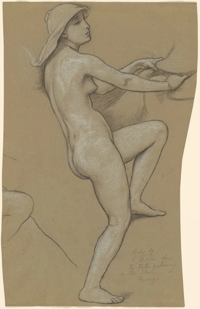 Estudo para "As Parcas recolhendo as estrelas", Elihu Vedder