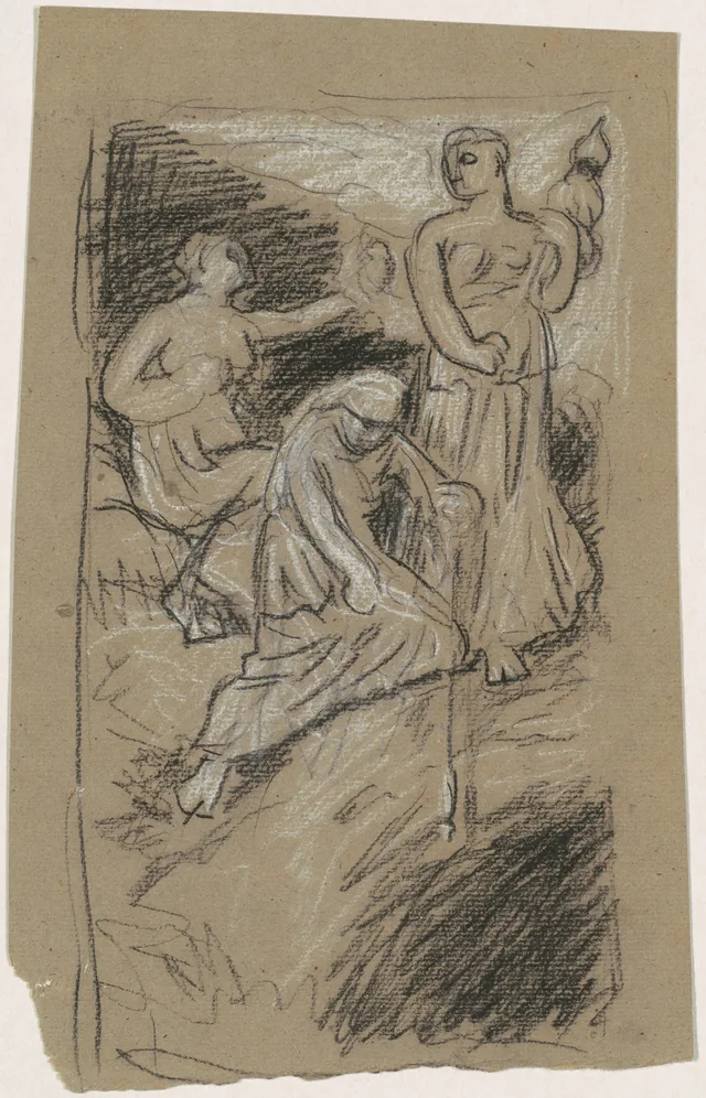 Estudo para "As Parcas recolhendo as estrelas", Elihu Vedder