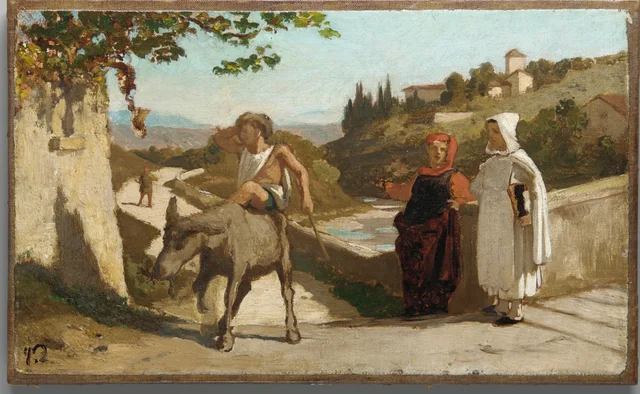 The Fable of the Miller, His Son, and the Donkey No. 3, Elihu Vedder