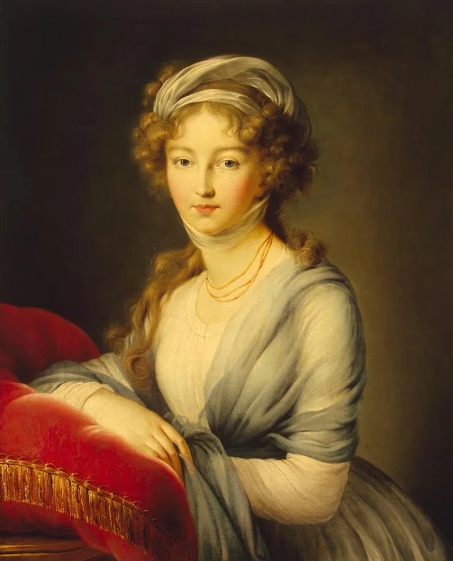 La gran duquesa Isabel Alekséyevna con cojín rojo, Élisabeth Vigée Le Brun
