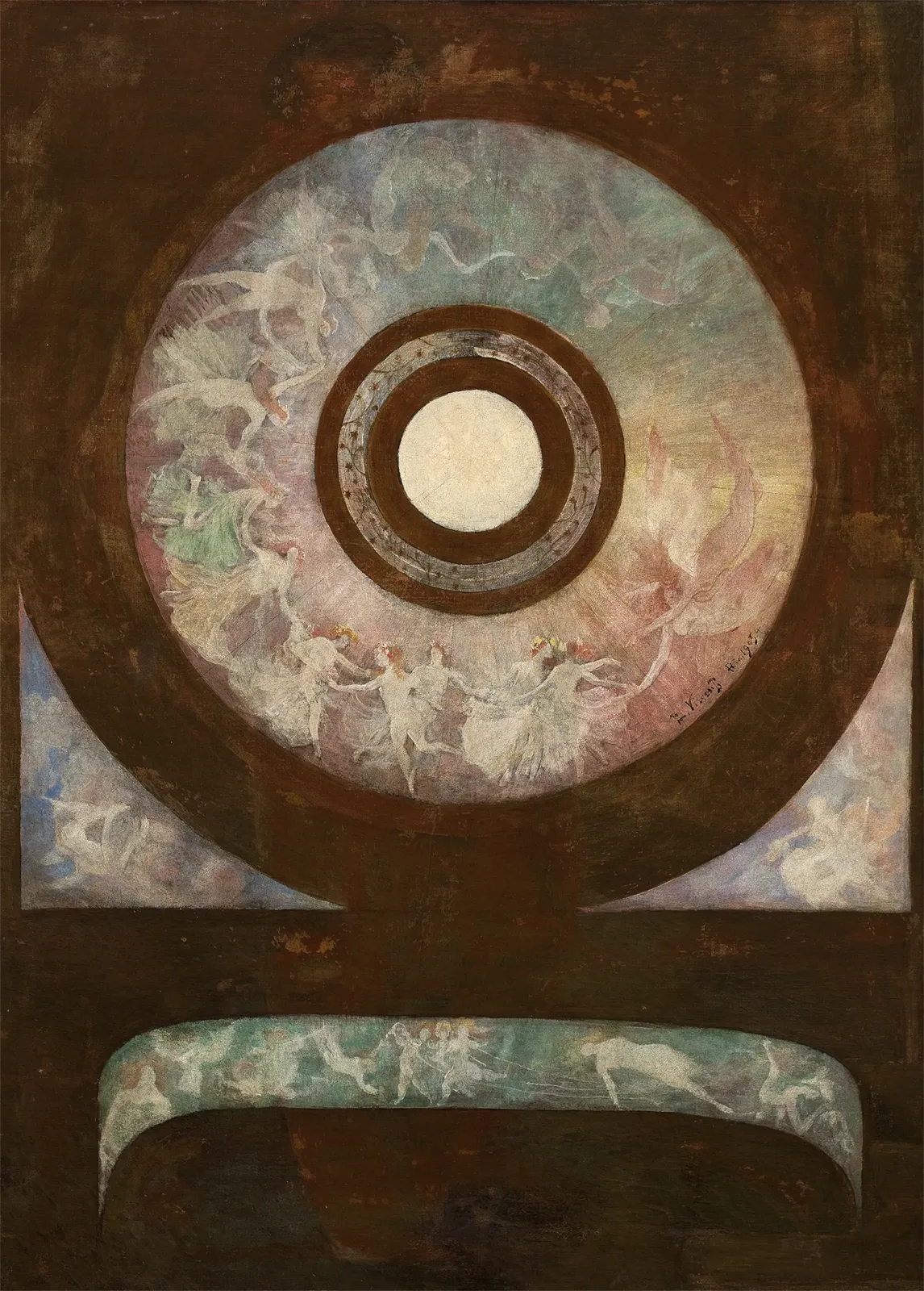 Le Passage du jour - Première composition pour le plafond et l'avant-scène de la salle de spectacle du Théâtre municipal de Rio de Janeiro, Eliseu Visconti