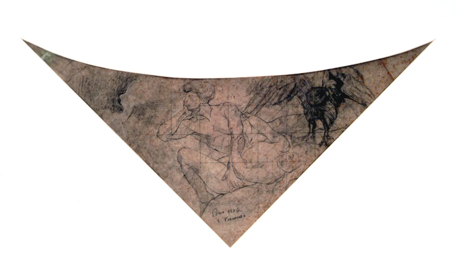 Allégorie du drame - Francesca da Rimini - Étude pour le triangle du plafond du Théâtre municipal de Rio de Janeiro, Eliseu Visconti
