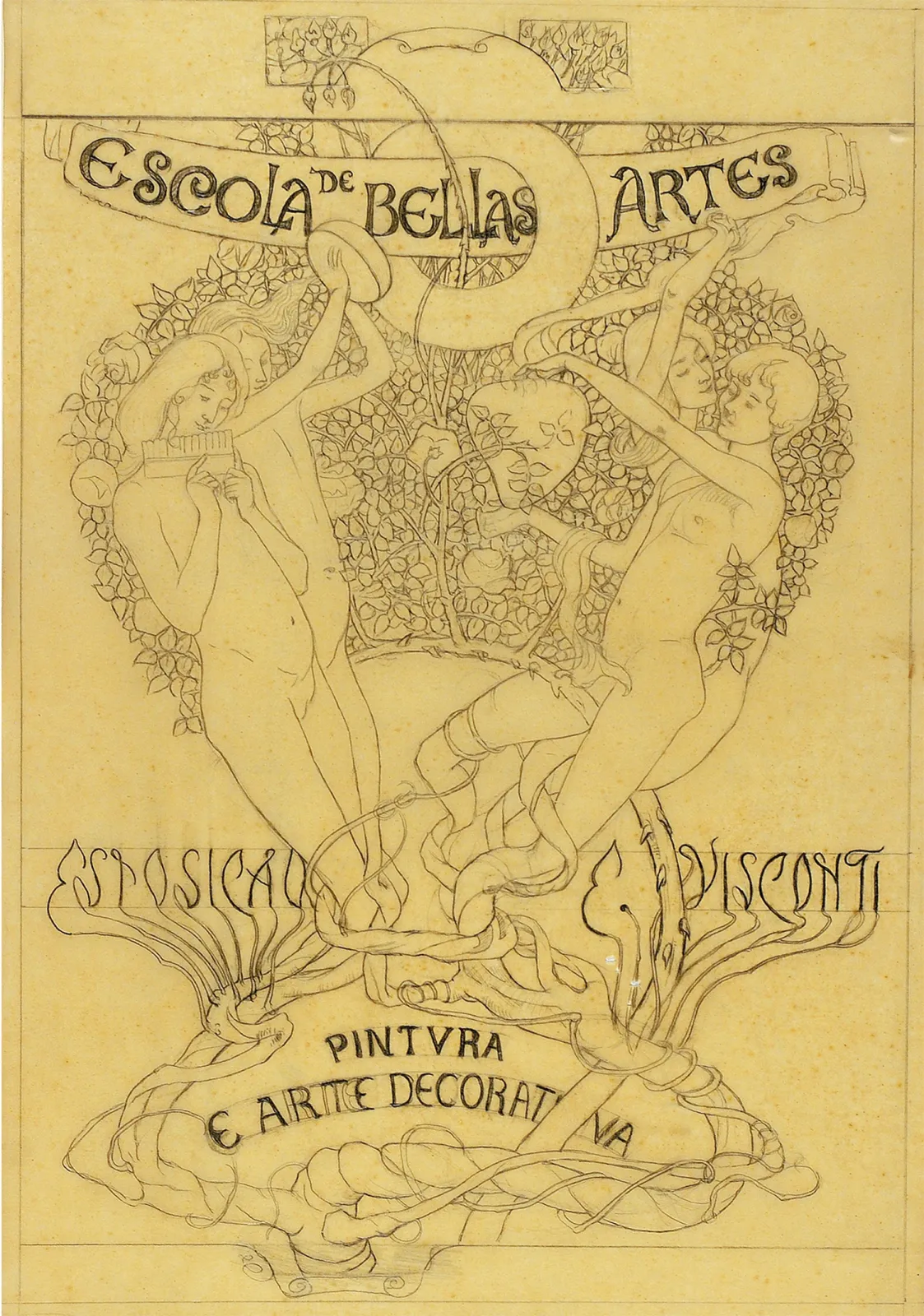 Les Arts - Étude pour la couverture du catalogue de l'Exposition de 1901, Eliseu Visconti
