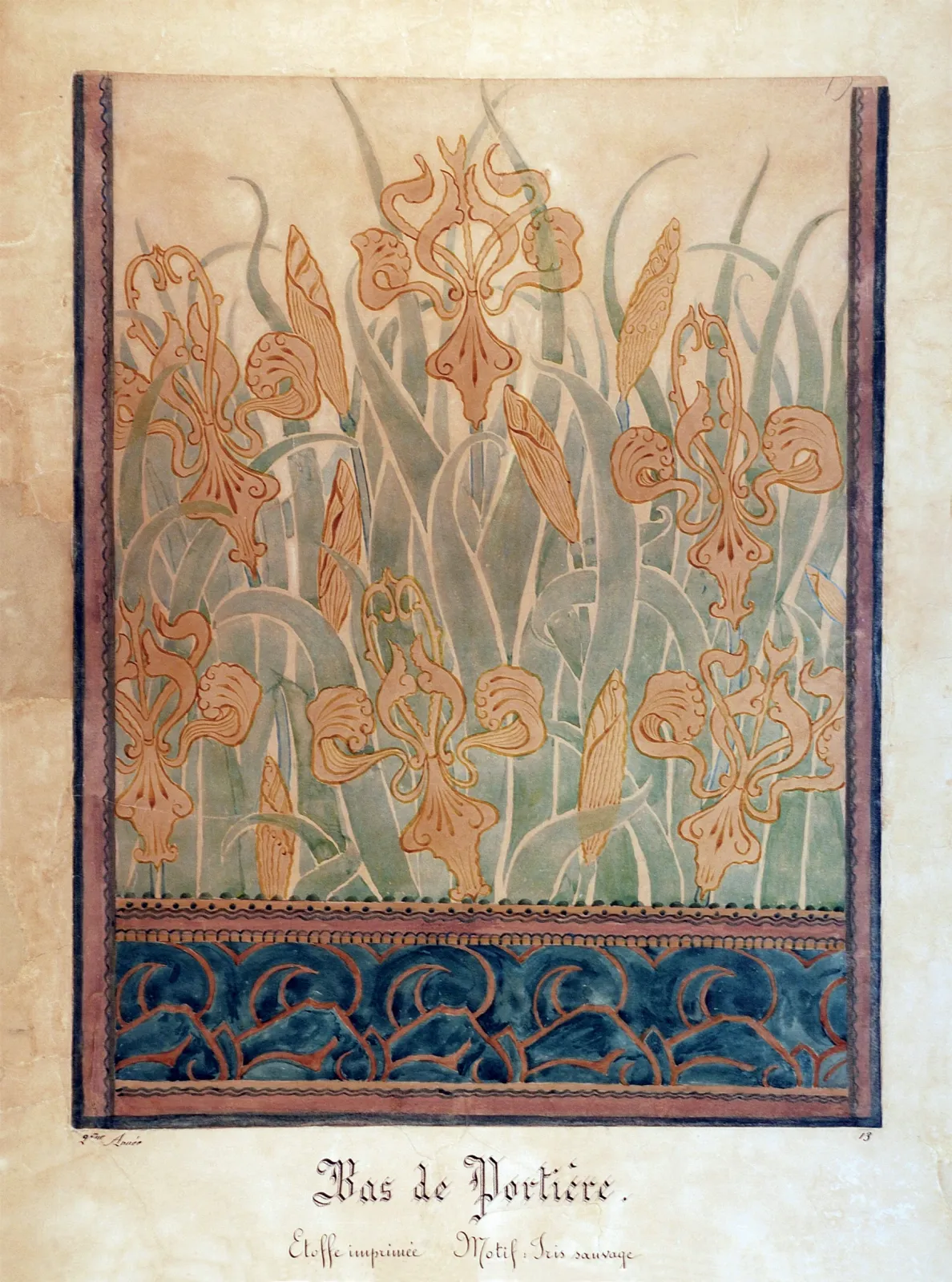 Bas de portière / Iris sauvages - Étude pour un tissu, Eliseu Visconti