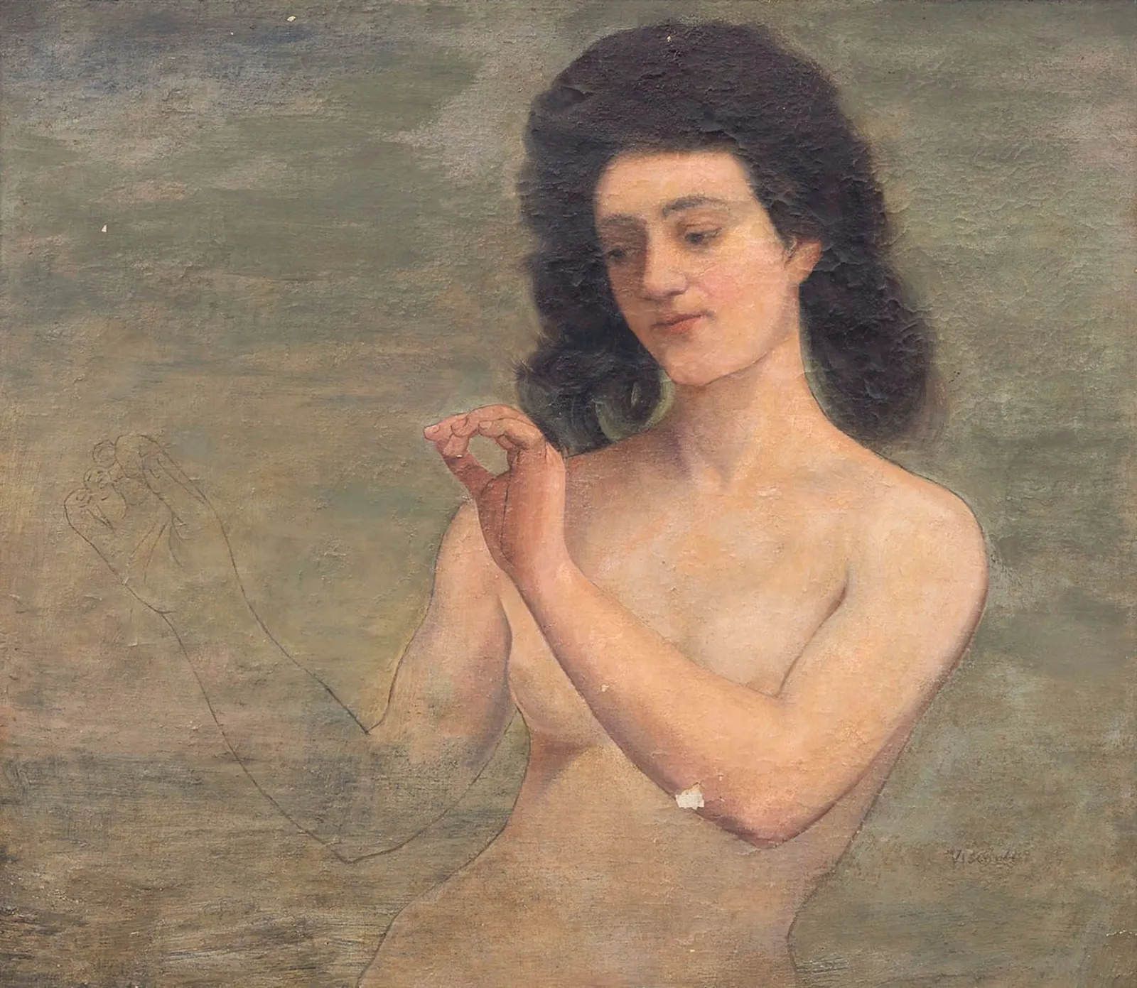 Buste de femme - Étude pour l'ange couronnant saint Sébastien, Eliseu Visconti