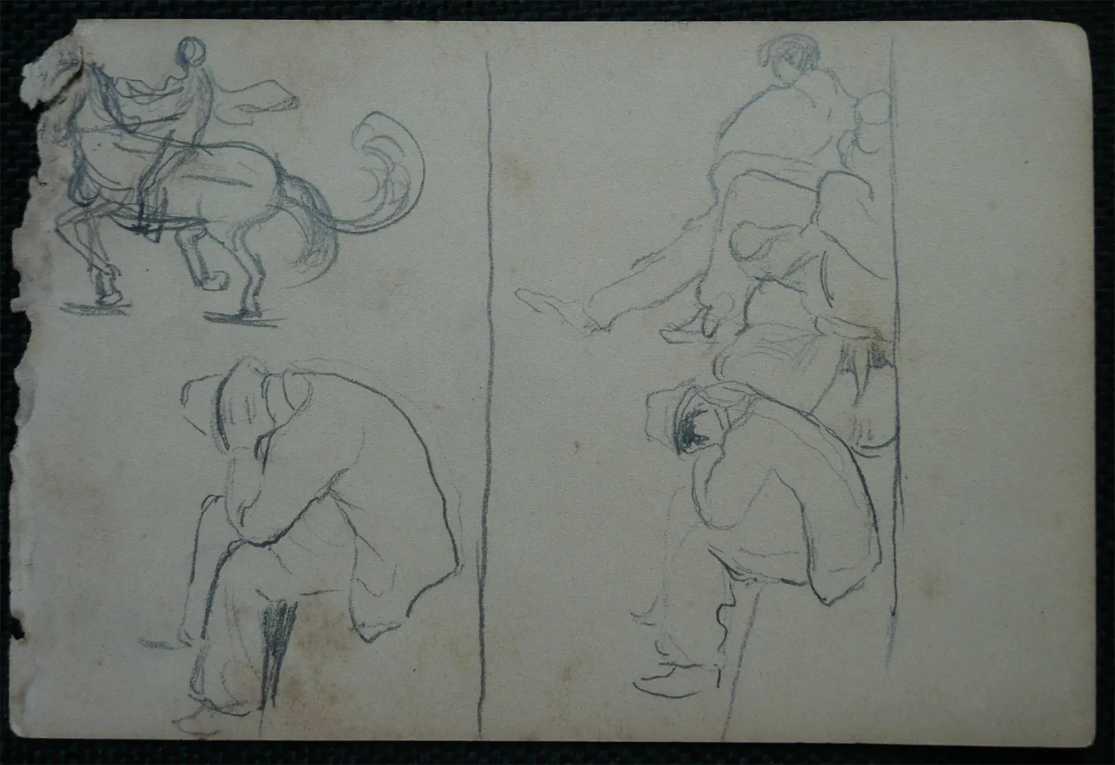 Cavalier et spectateurs - Feuillet détaché d'un carnet de notes, Eliseu Visconti