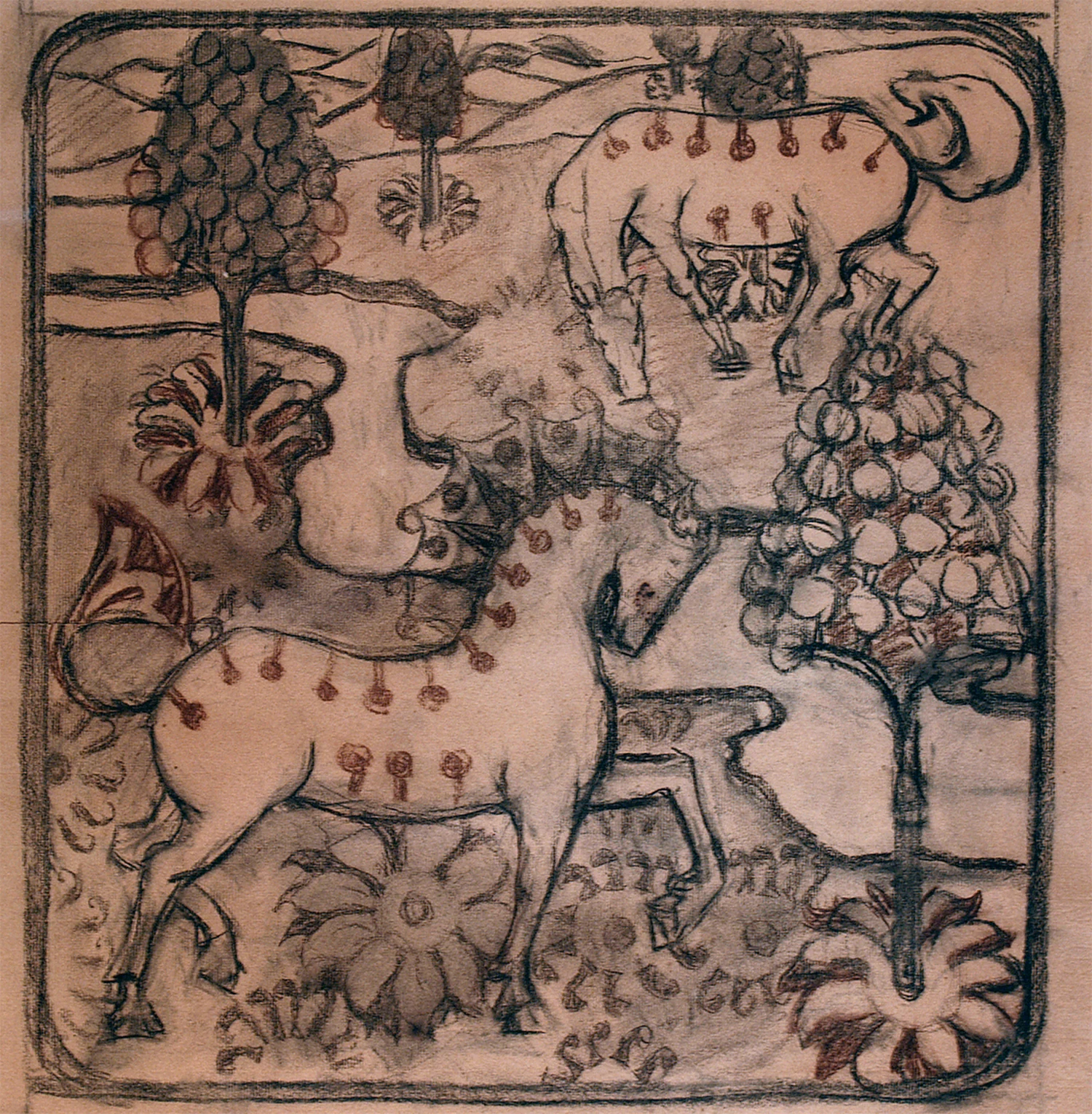 Chevaux - Étude pour une tapisserie ou un papier peint, Eliseu Visconti