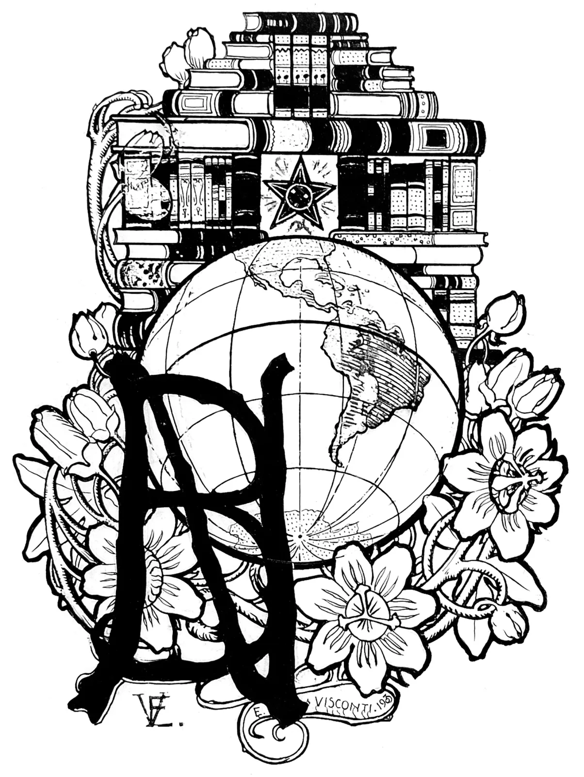 Emblème de la Bibliothèque nationale, Eliseu Visconti