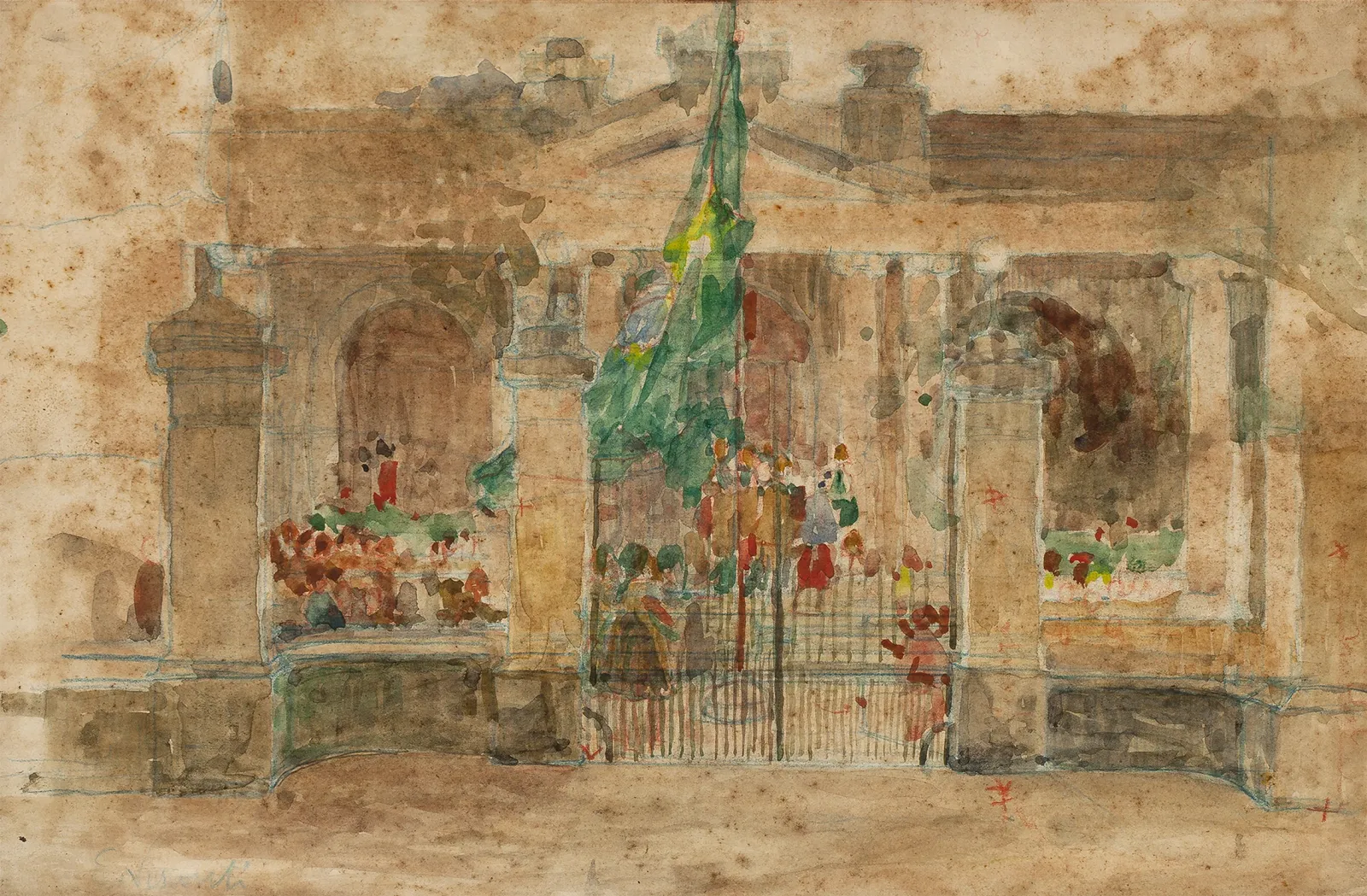 École Higino da Silveira à Teresópolis - Étude pour « Hymne au drapeau », Eliseu Visconti