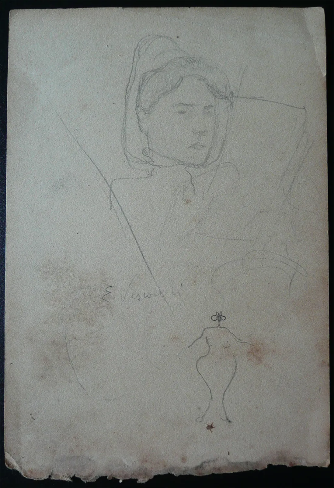 Figure féminine à bord - Feuillet détaché d'un carnet de notes, Eliseu Visconti