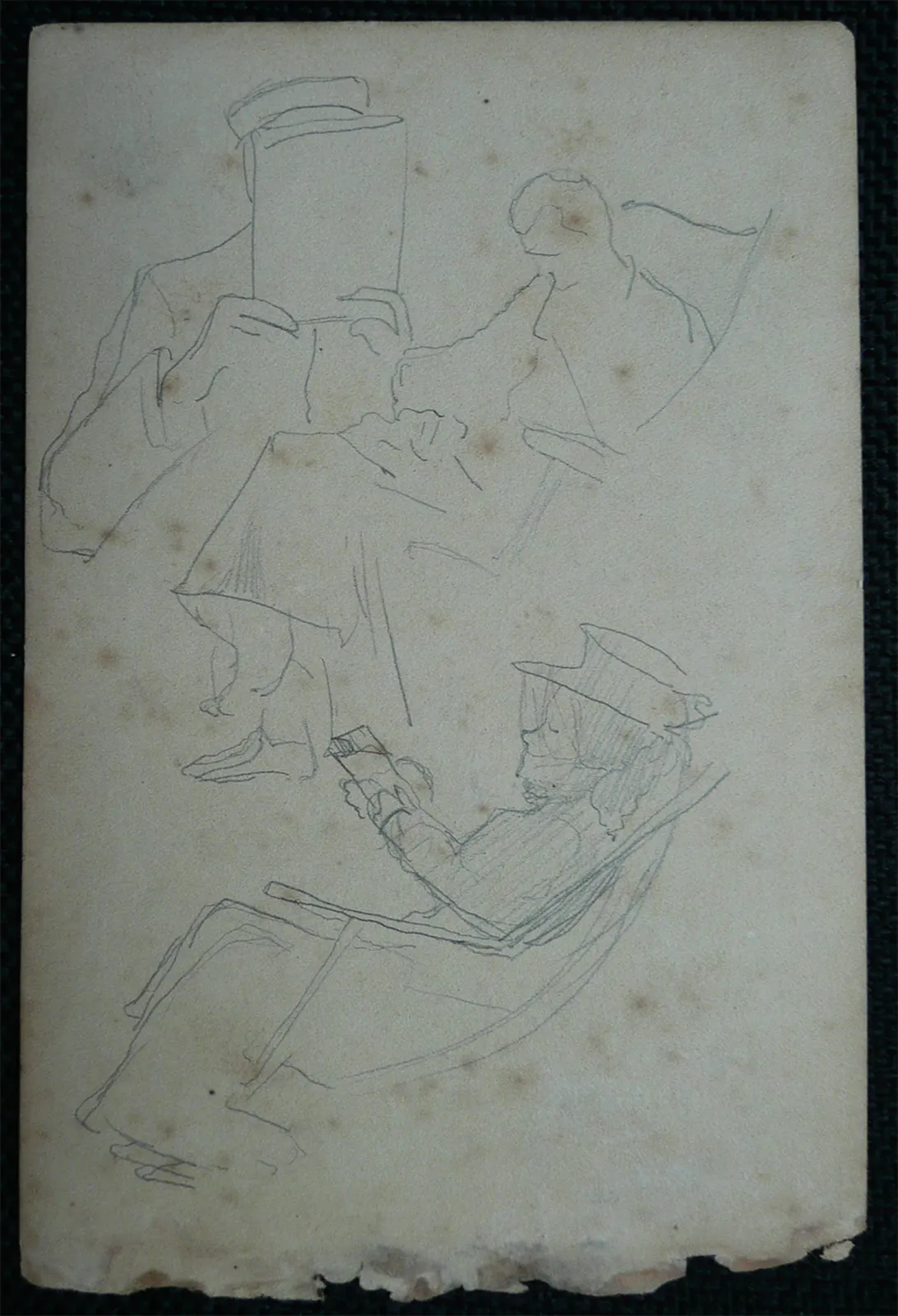 Figures au repos - Feuillet détaché d'un carnet de notes - verso de l'œuvre D965, Eliseu Visconti