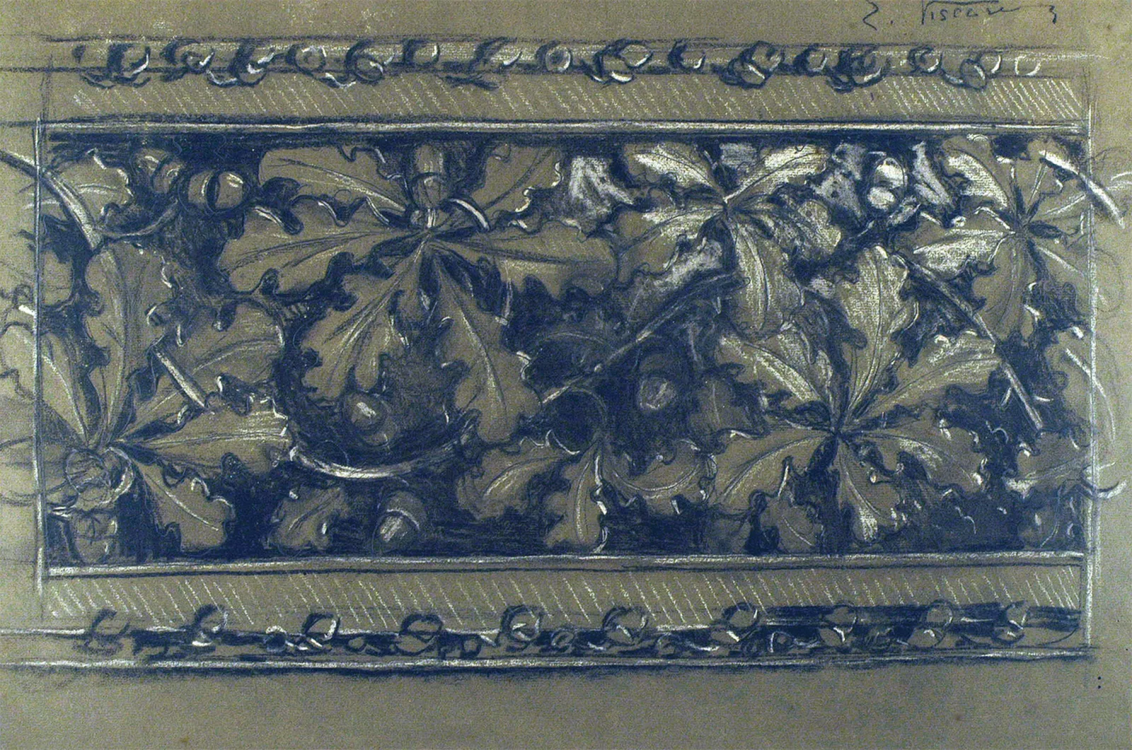 Feuilles de chêne - Étude pour une frise, Eliseu Visconti