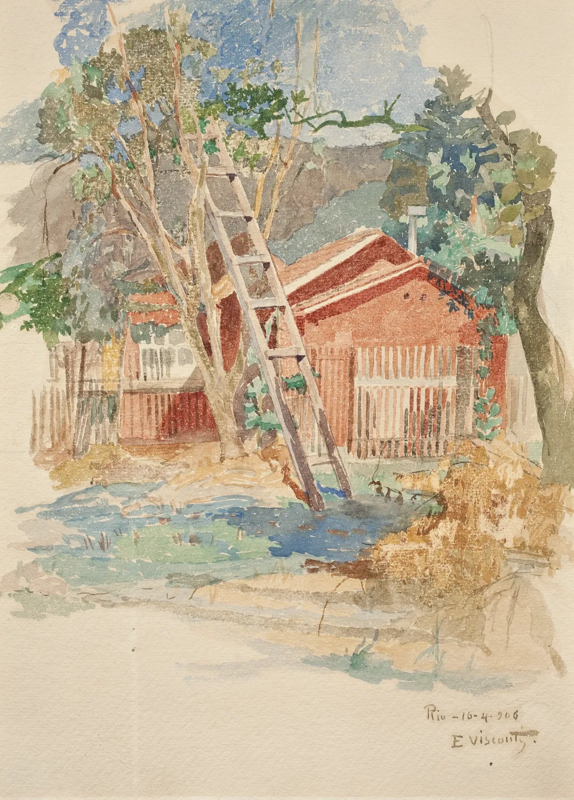 Fond de cour à Andaraí, Eliseu Visconti