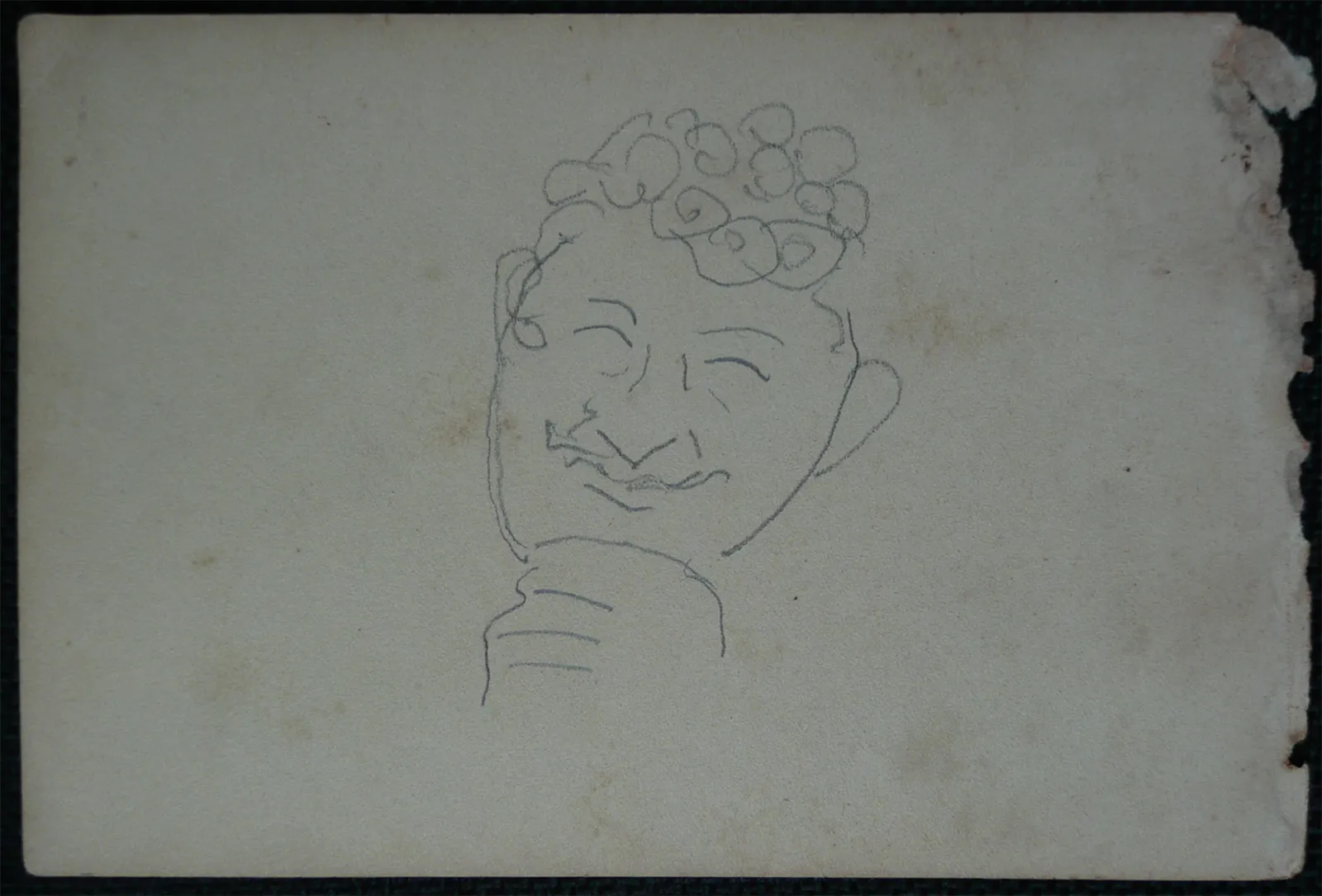 Gamin à bord - Feuillet détaché d'un carnet de notes - verso de l'œuvre D905, Eliseu Visconti