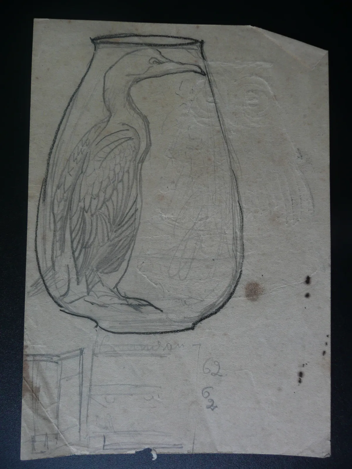 Héron et cruche - Feuillet détaché d'un carnet de notes, Eliseu Visconti