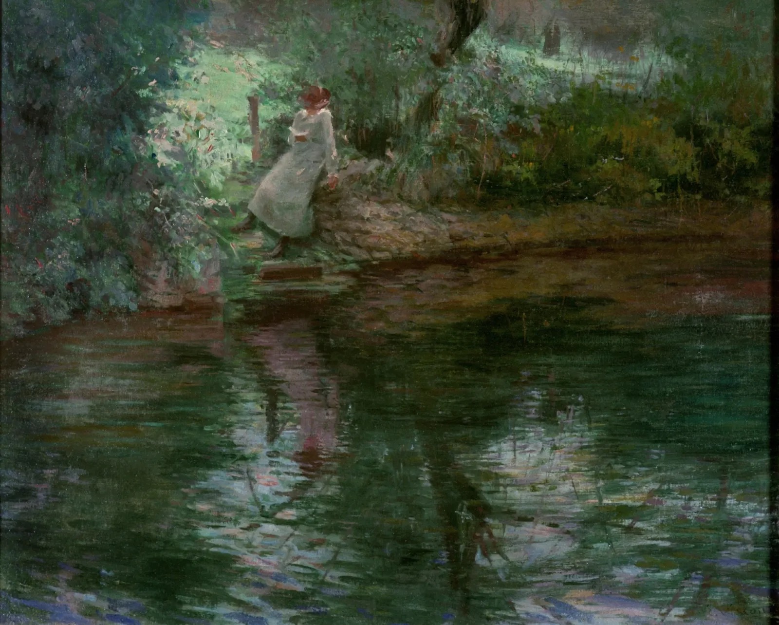 Lecture au bord de la rivière, Eliseu Visconti