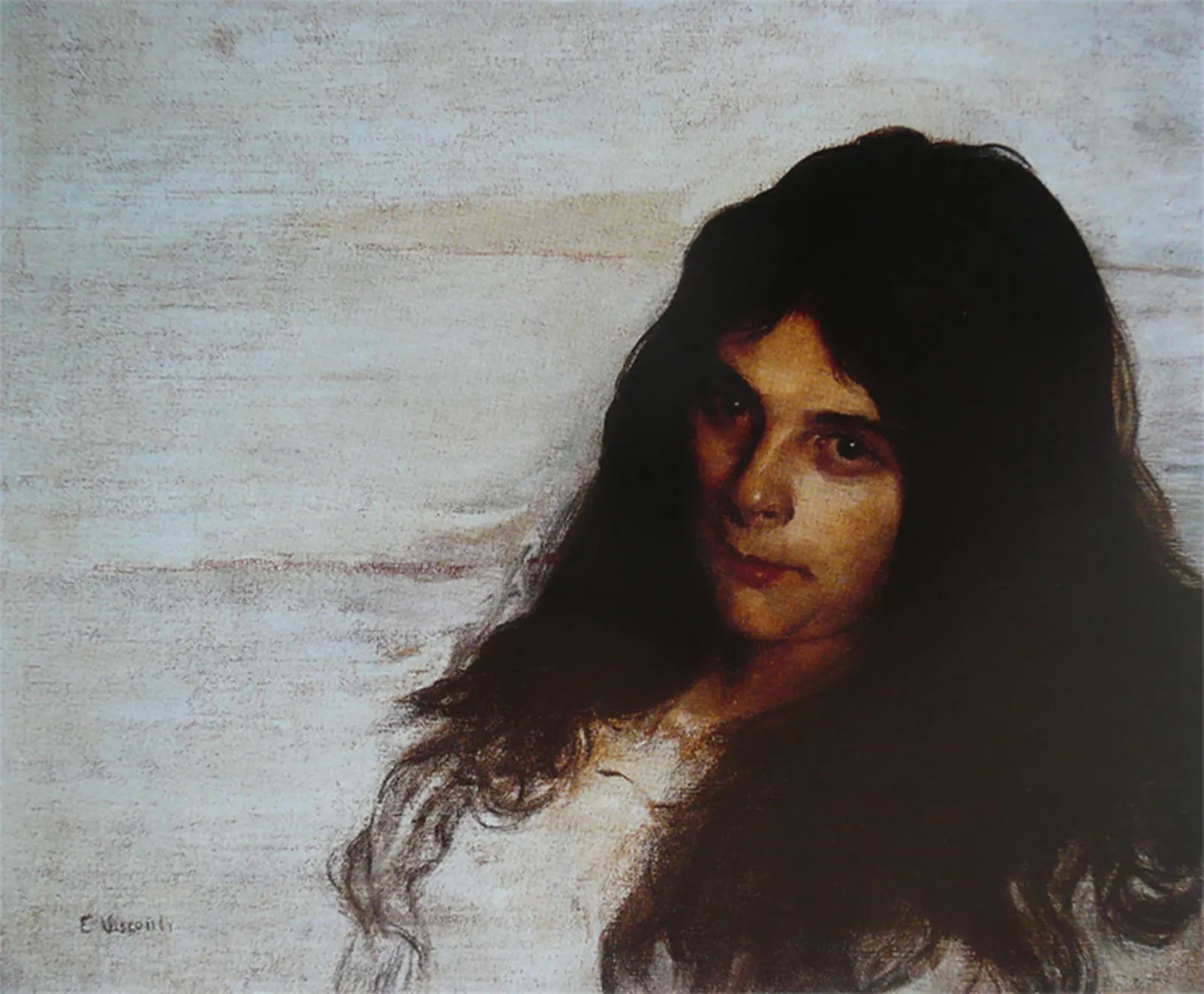 Jeune fille aux cheveux noirs, Eliseu Visconti