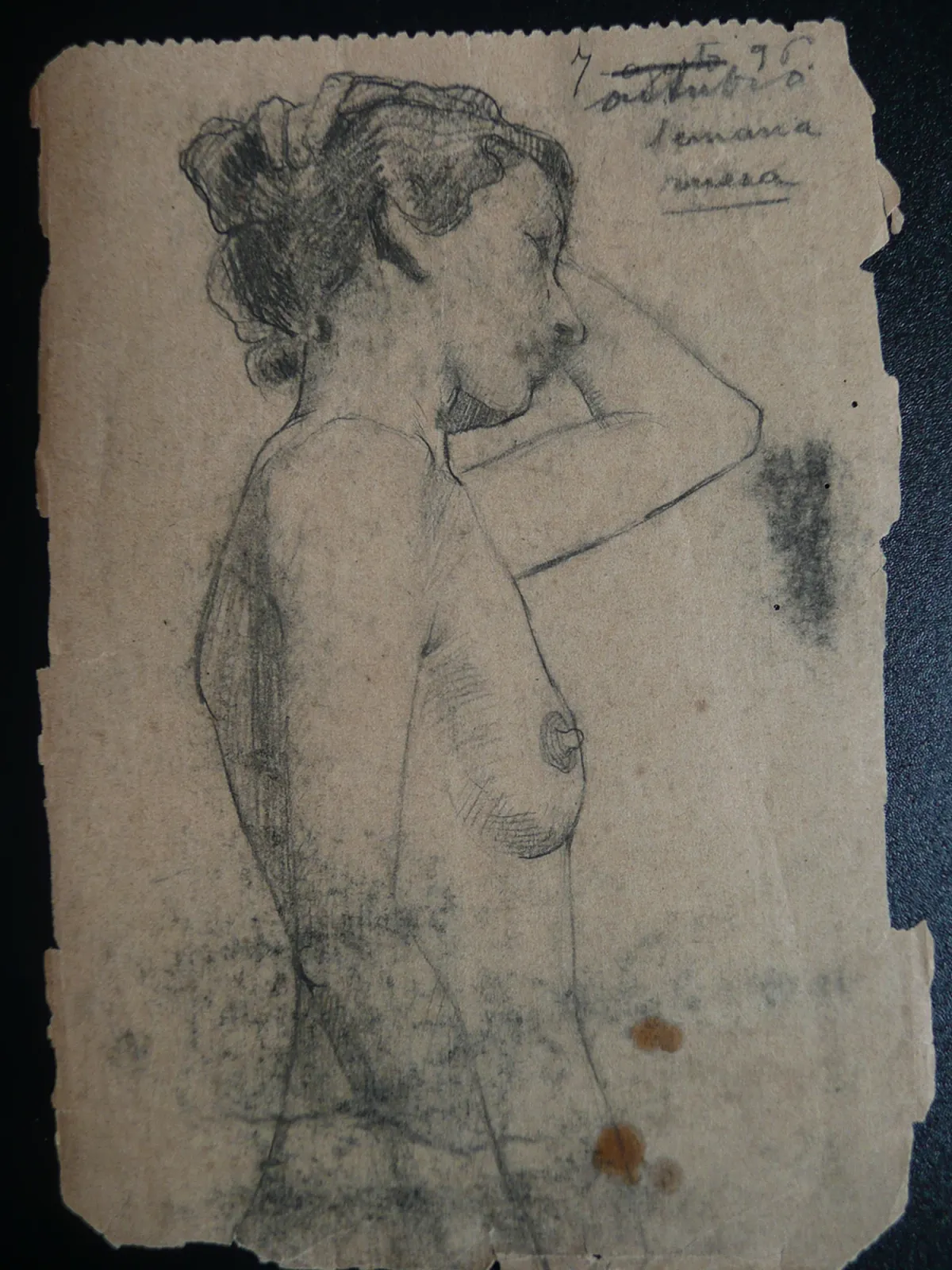 Nu féminin - Feuillet détaché d'un carnet de notes, Eliseu Visconti