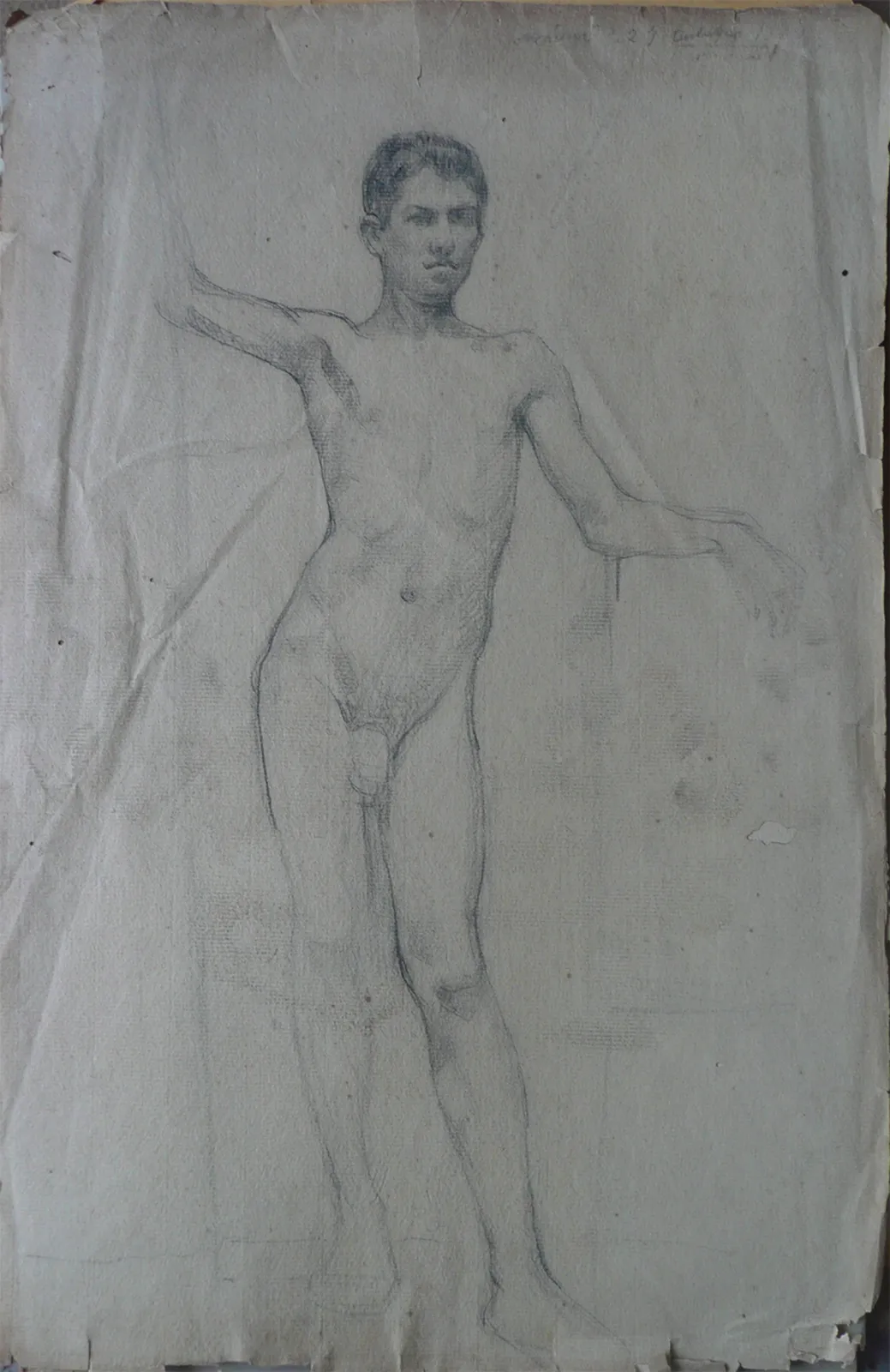 Nu masculin de face - verso de l'œuvre D496, Eliseu Visconti