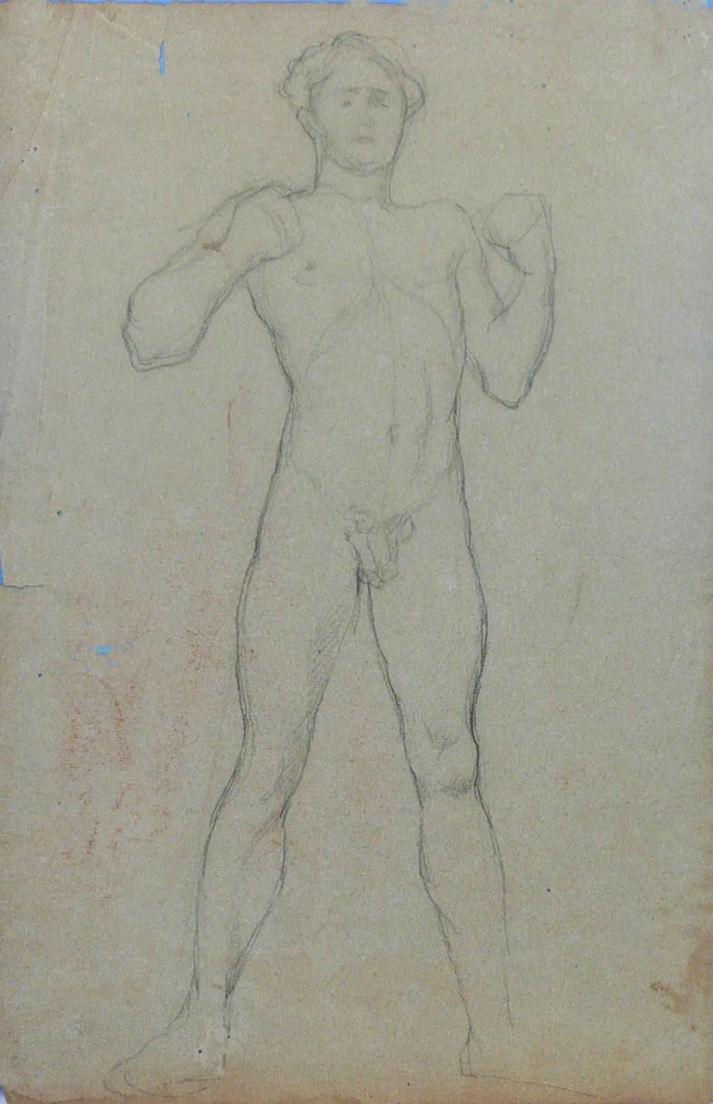 Nu masculin aux poings serrés - verso de l'œuvre D469, Eliseu Visconti