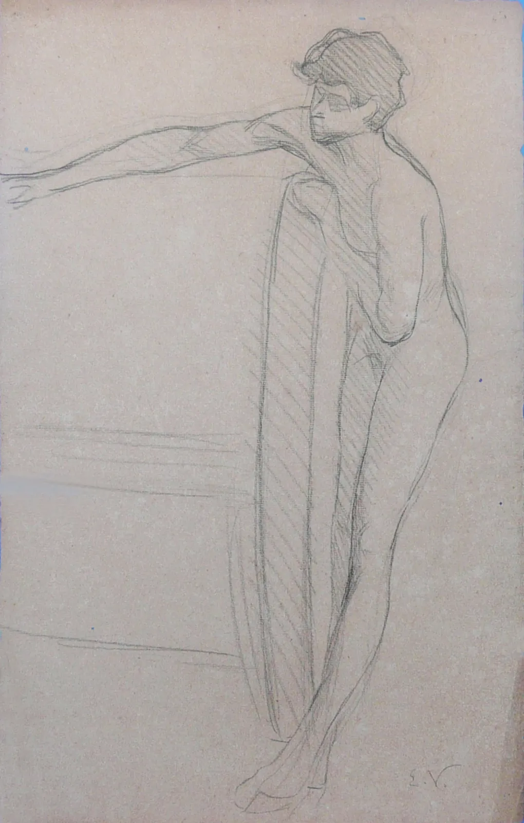 Nu masculin - verso de l'œuvre D472, Eliseu Visconti