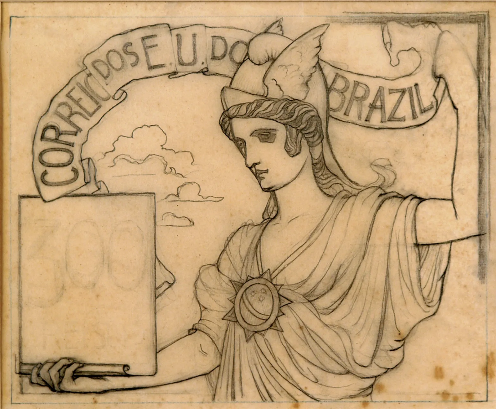 Le Commerce - Étude pour un timbre de la série lauréate du concours des Postes de 1904, Eliseu Visconti