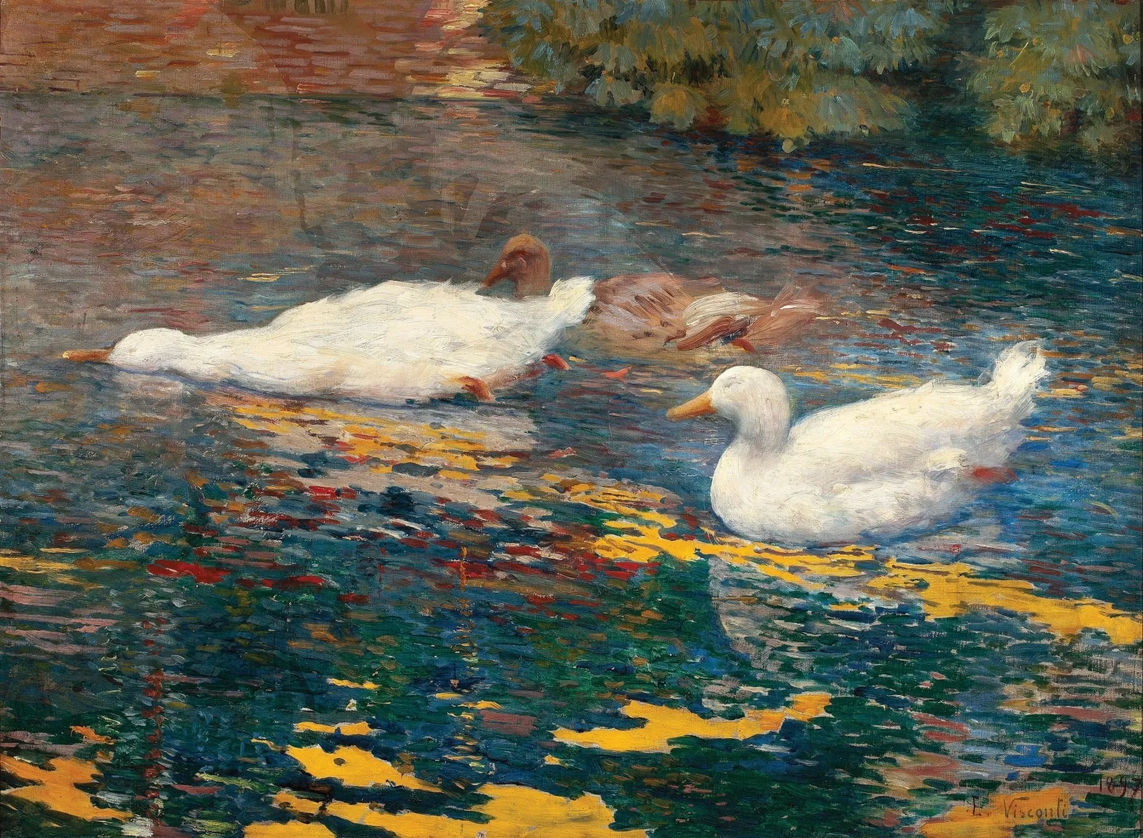 Canetons sur l'étang, Eliseu Visconti