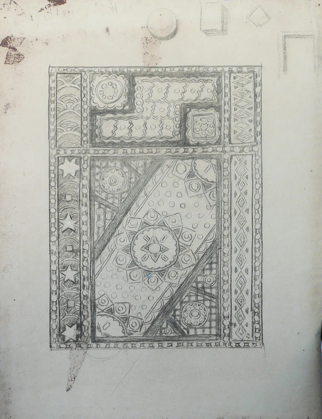 Carreau de ciment - Étude - verso de l'œuvre D864, Eliseu Visconti