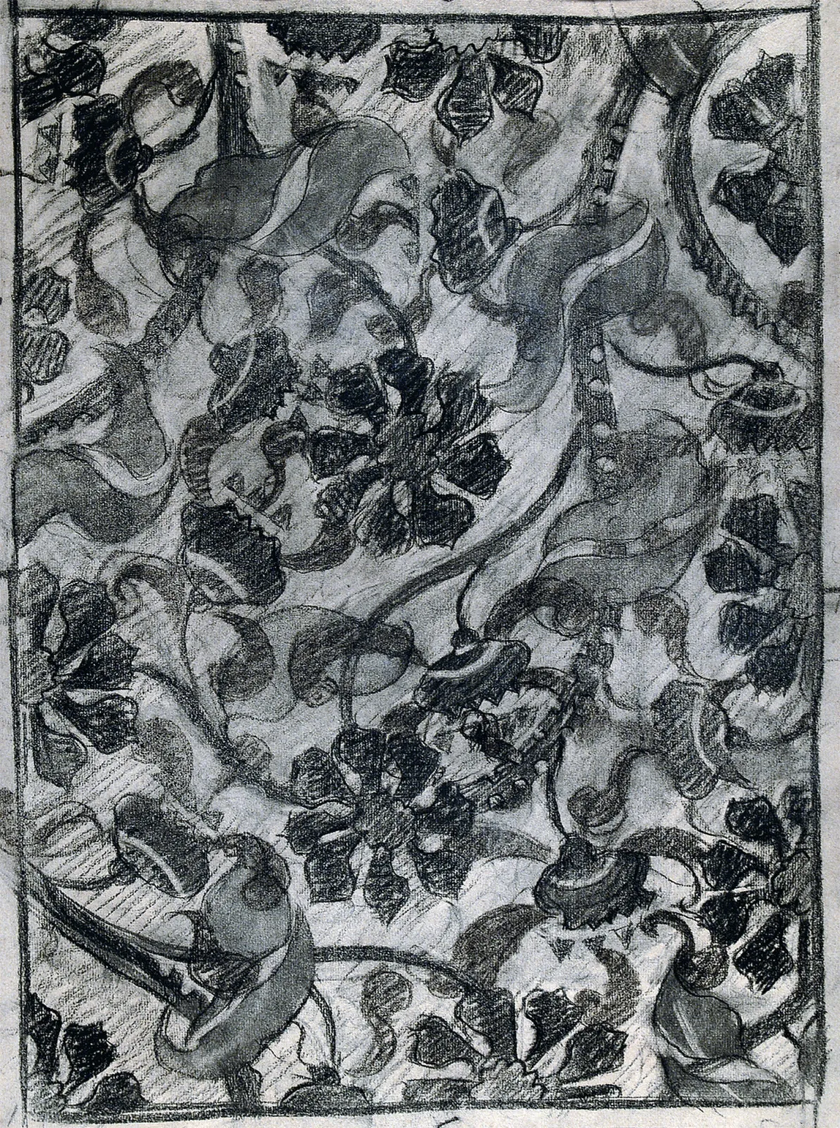 Plantes et fleurs stylisées - Étude pour un tissu, Eliseu Visconti