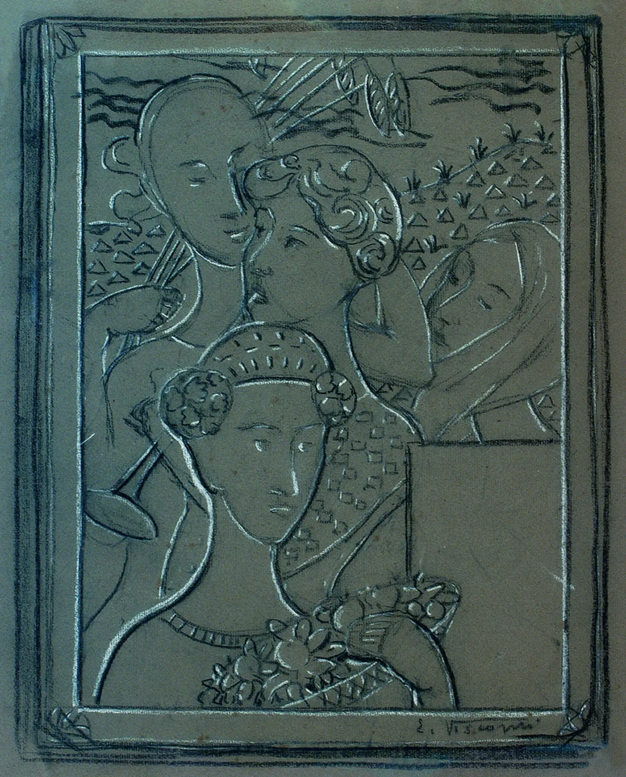 Quatre saisons - Étude pour une couverture de livre, Eliseu Visconti