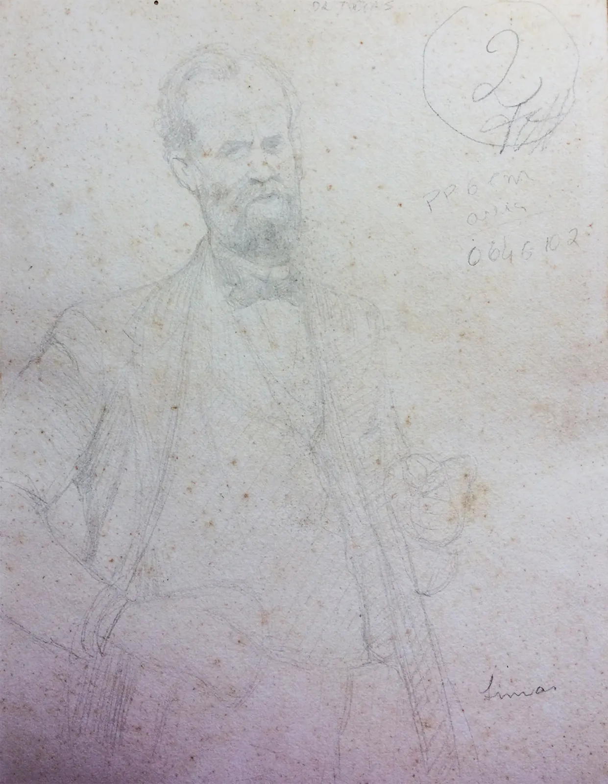 Portrait de M. Simas - Étude - verso de l'œuvre D951, Eliseu Visconti