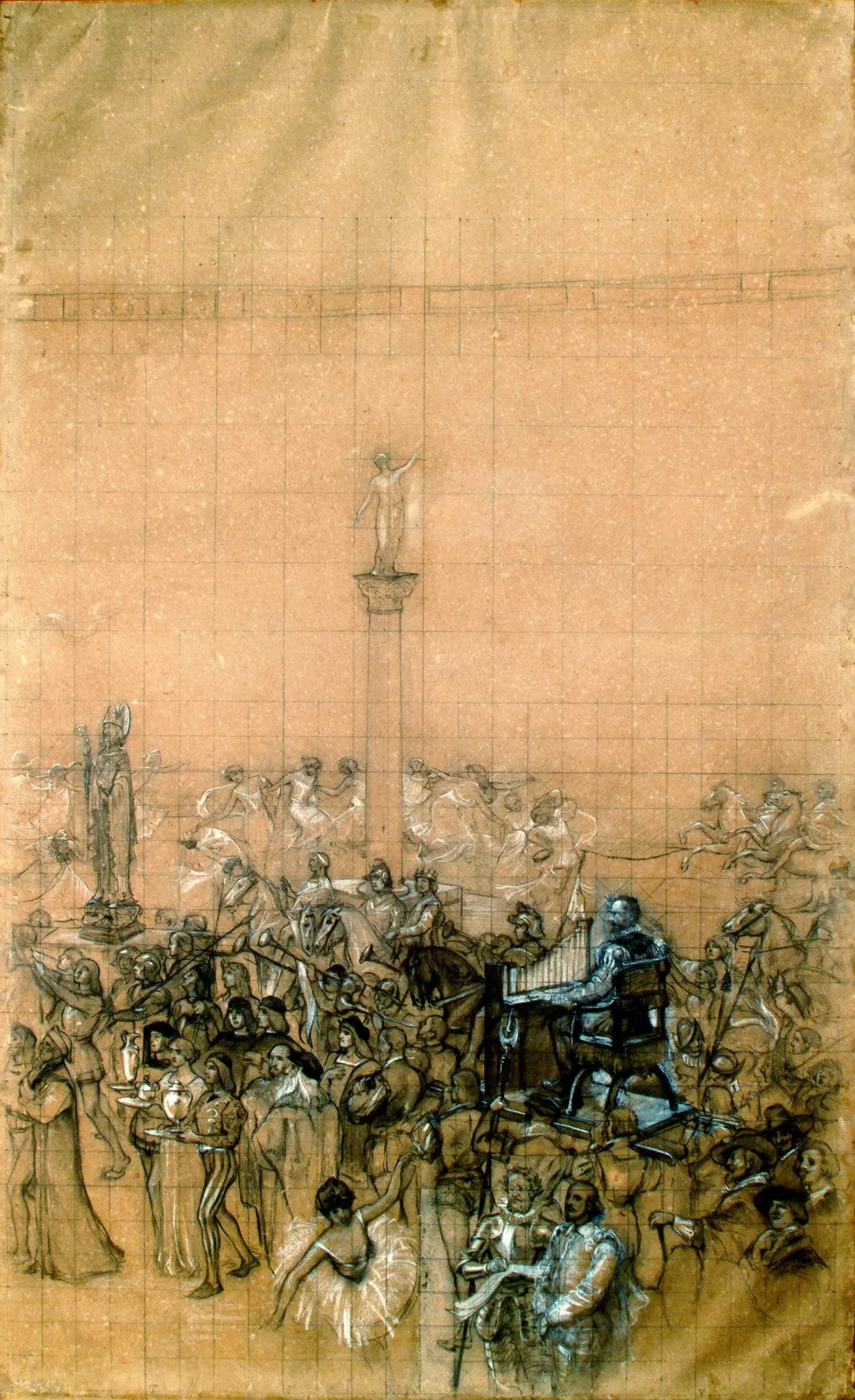 Saint Ambroise - Carton de report pour le rideau de scène du Théâtre municipal de Rio de Janeiro, Eliseu Visconti