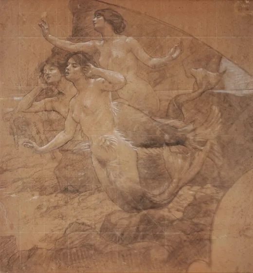 L'Art lyrique - Carton de report pour le panneau latéral du foyer du Théâtre municipal de Rio de Janeiro