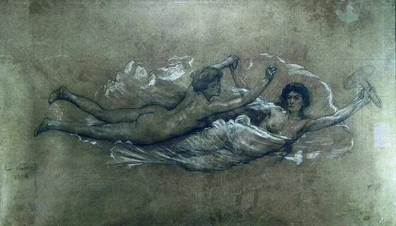 La Science et la Vérité - Carton de report pour le rideau de scène du Théâtre municipal de Rio de Janeiro