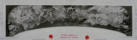 La Poésie et l'Amour éloignant la Vertu du Vice - Frise primitive au-dessus de l'avant-scène du Théâtre municipal de Rio de Janeiro