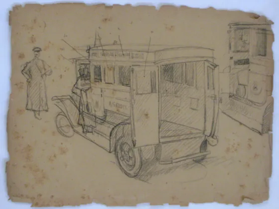 Ambulance - Étude pour le triptyque du conseil municipal - Palais Pedro Ernesto