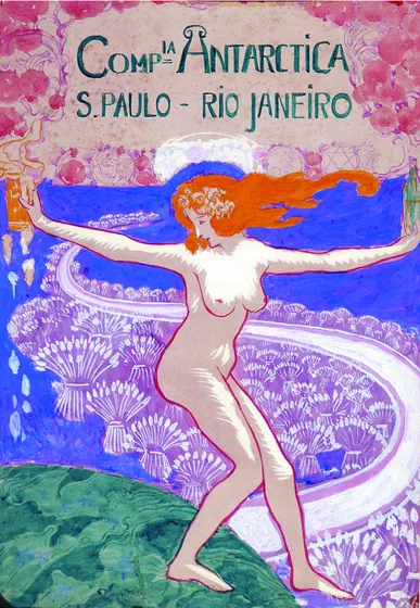 Affiche de la Companhia Antarctica - Projet pour le rideau de scène du Cassino Antarctica