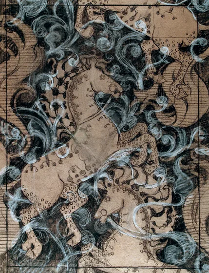 Chevaux - Étude pour une tapisserie ou un papier peint