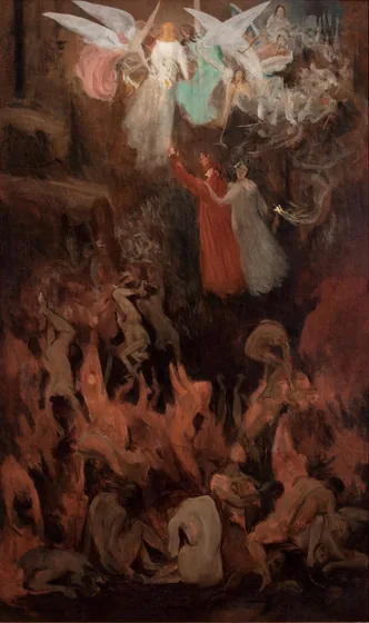 Dante et Virgile montant au Paradis