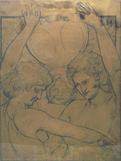 Figures entrelacées - Étude pour une illustration de journal