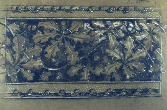Feuilles de chêne - Étude pour une frise