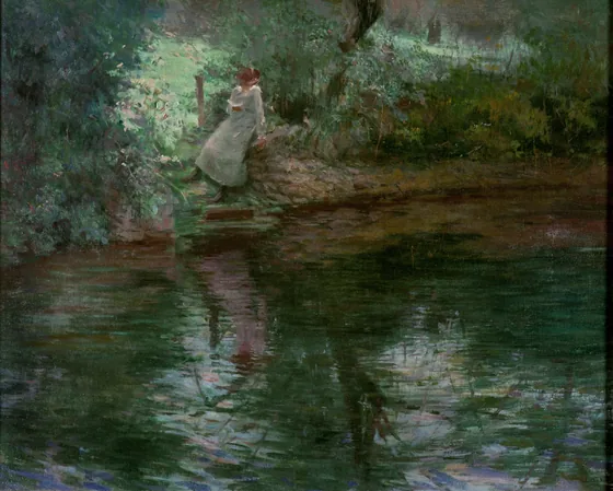 Lecture au bord de la rivière