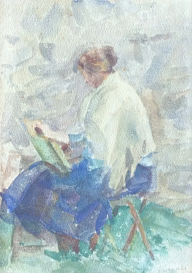 Louise pintando