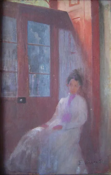 Jeune fille à la porte