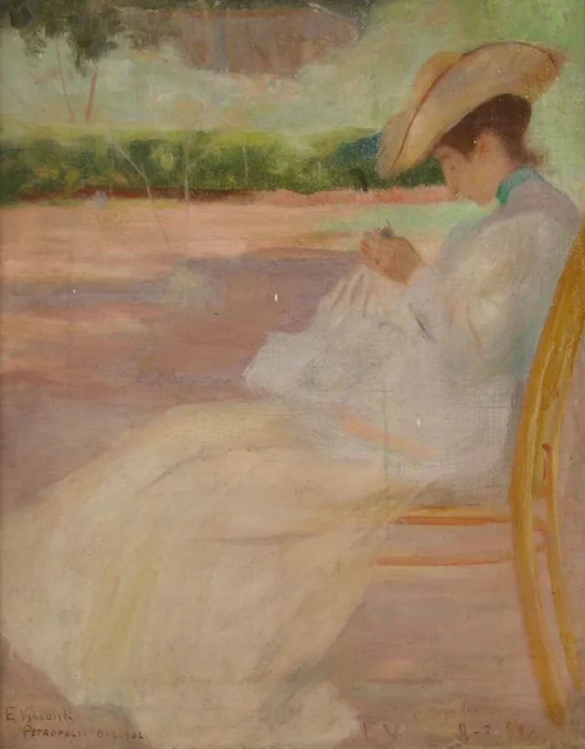 Mulher num parque, Petrópolis, Eliseu Visconti