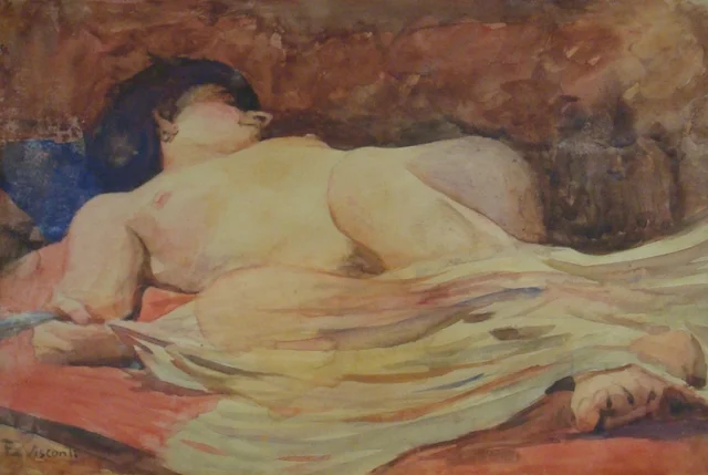 Desnudo en escorzo - Estudio para «Desnudo femenino con velo»