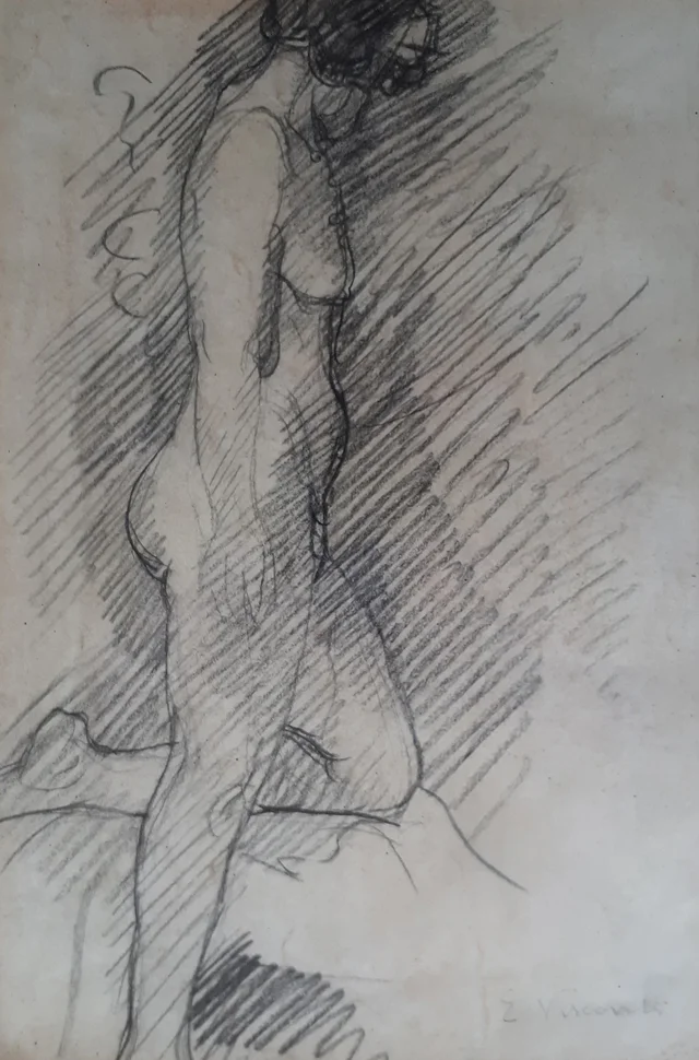 Desnudo femenino de perfil